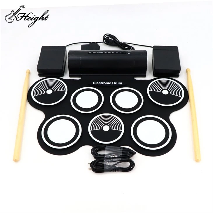 Ensemble de silicone de tambour électrique portable